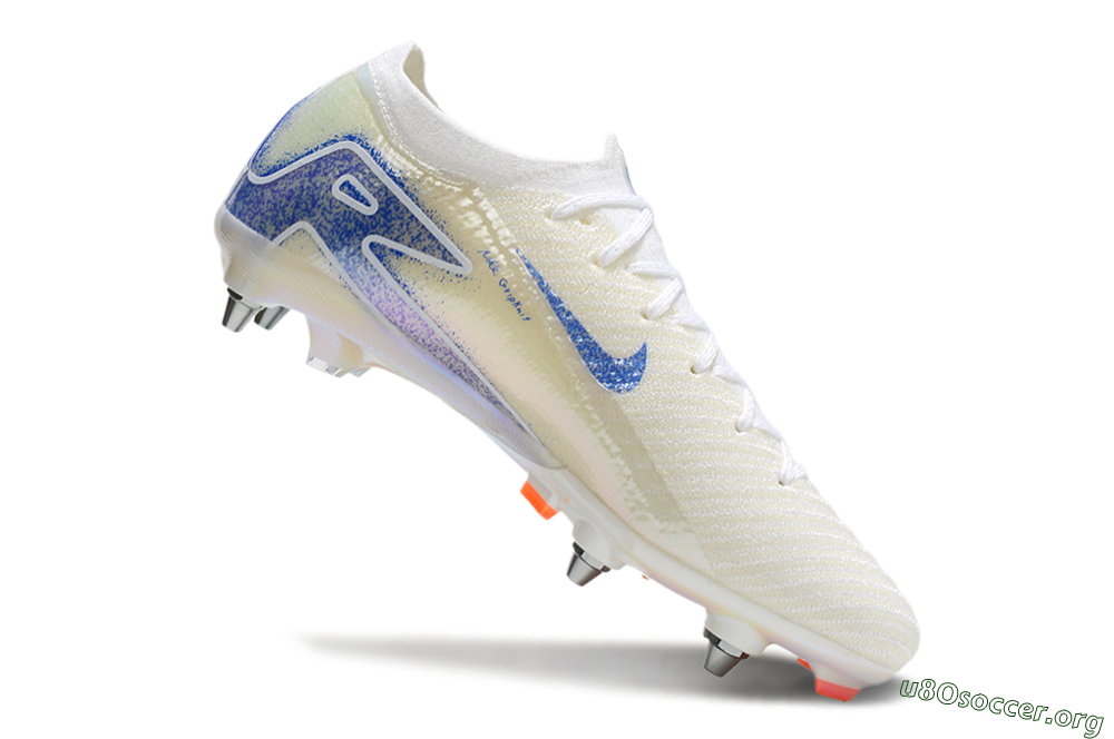 Nike Air Zoom Mercurial Vapor 16 Elite SG Football Boots - Beige/Blue/White 4