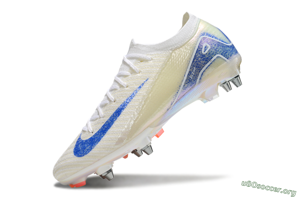 Nike Air Zoom Mercurial Vapor 16 Elite SG Football Boots - Beige/Blue/White 5