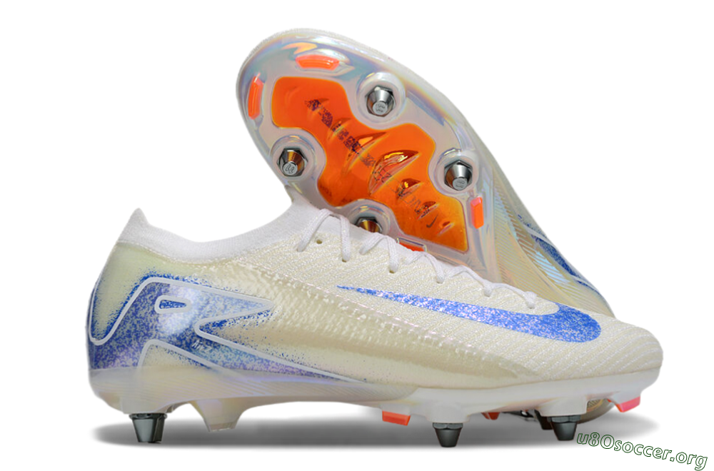 Nike Air Zoom Mercurial Vapor 16 Elite SG Football Boots - Beige/Blue/White 2