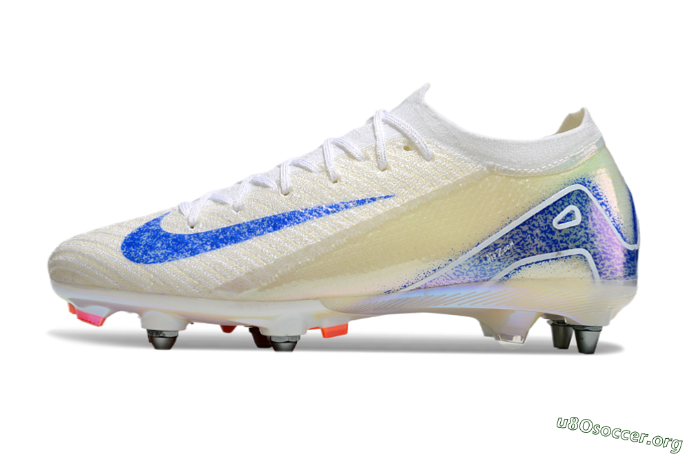 Nike Air Zoom Mercurial Vapor 16 Elite SG Football Boots - Beige/Blue/White 3