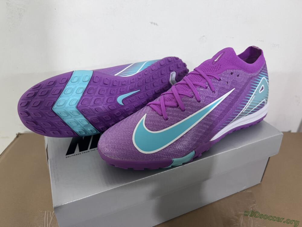 Nike Air Zoom Mercurial Vapor 16 Elite TF Football Shoes - Purple/Jade/White