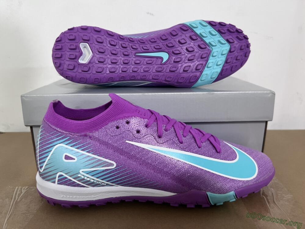Nike Air Zoom Mercurial Vapor 16 Elite TF Football Shoes - Purple/Jade/White