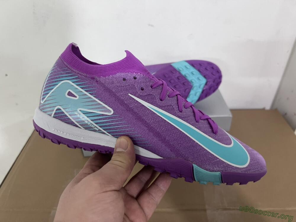 Nike Air Zoom Mercurial Vapor 16 Elite TF Football Shoes - Purple/Jade/White