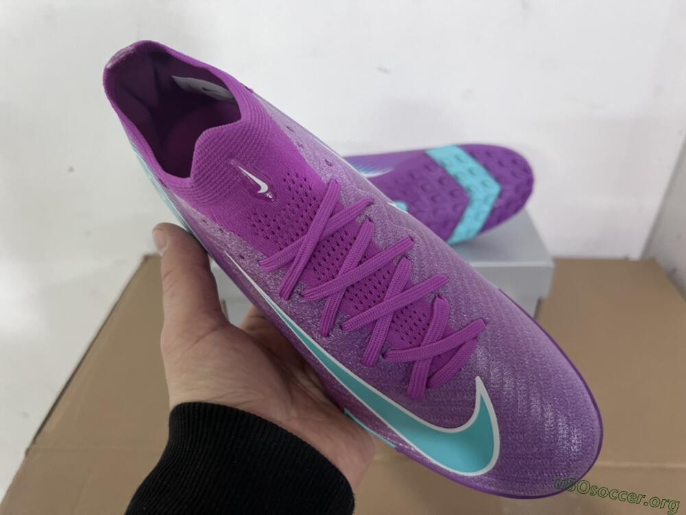 Nike Air Zoom Mercurial Vapor 16 Elite TF Football Shoes - Purple/Jade/White
