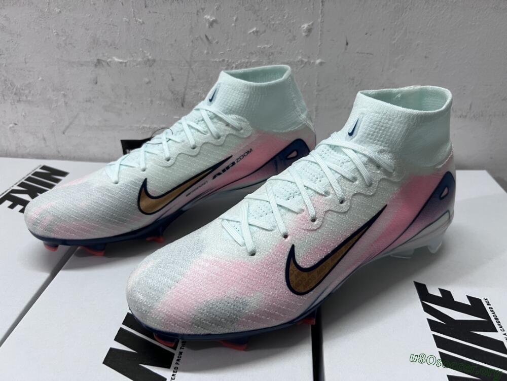 Nike Air Zoom Mercurial Superfly 10 Elite FG Football Boots - Jade/Pink/Gold