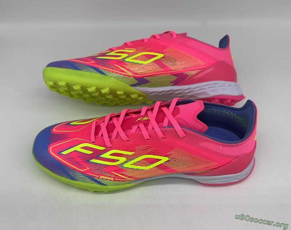Adidas F50 Pro TF Football Shoes - Pink/Blue/Yellow