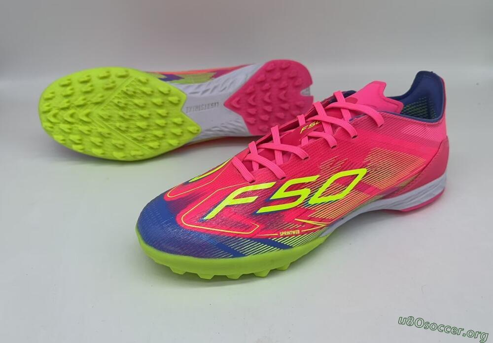 Adidas F50 Pro TF Football Shoes - Pink/Blue/Yellow