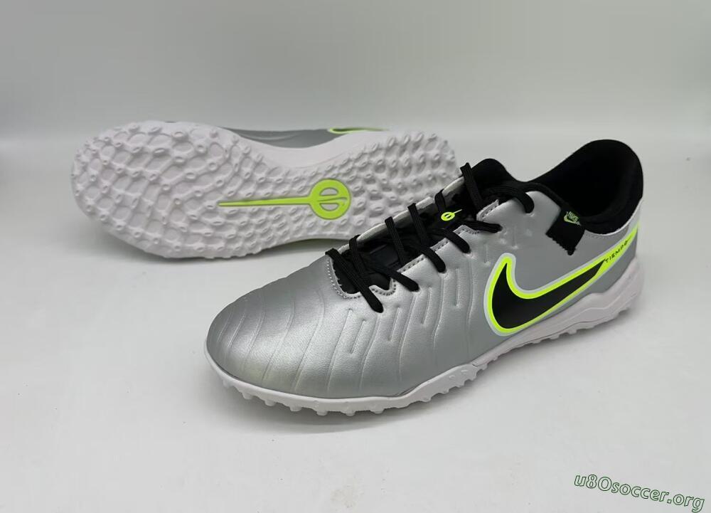 Nike Tiempo Legend 10 TF Football Shoes - Silver/Black/Yellow