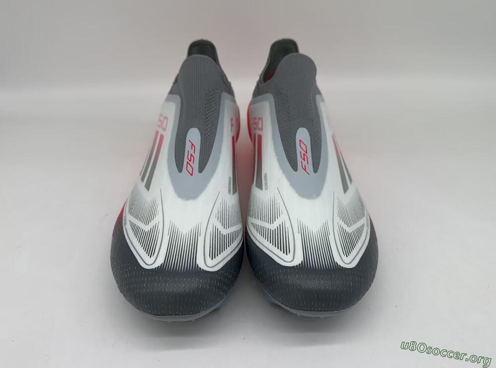 Adidas F50 Elite Laceless FG Football Boots - White/Silver/Red