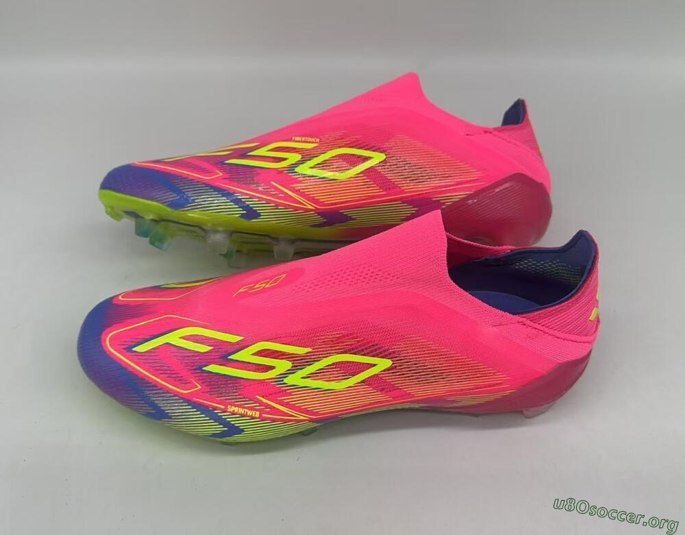 Adidas F50 Elite Laceless FG Football Boots - Red/Yellow/Blue
