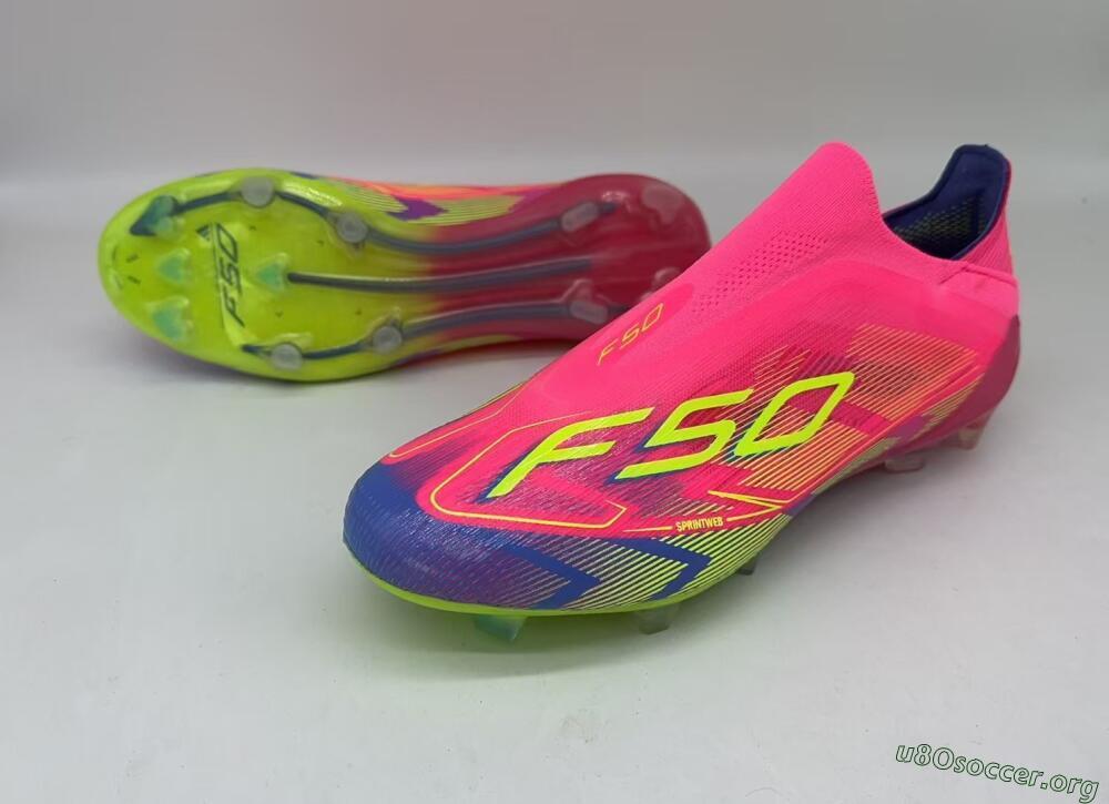 Adidas F50 Elite Laceless FG Football Boots - Red/Yellow/Blue