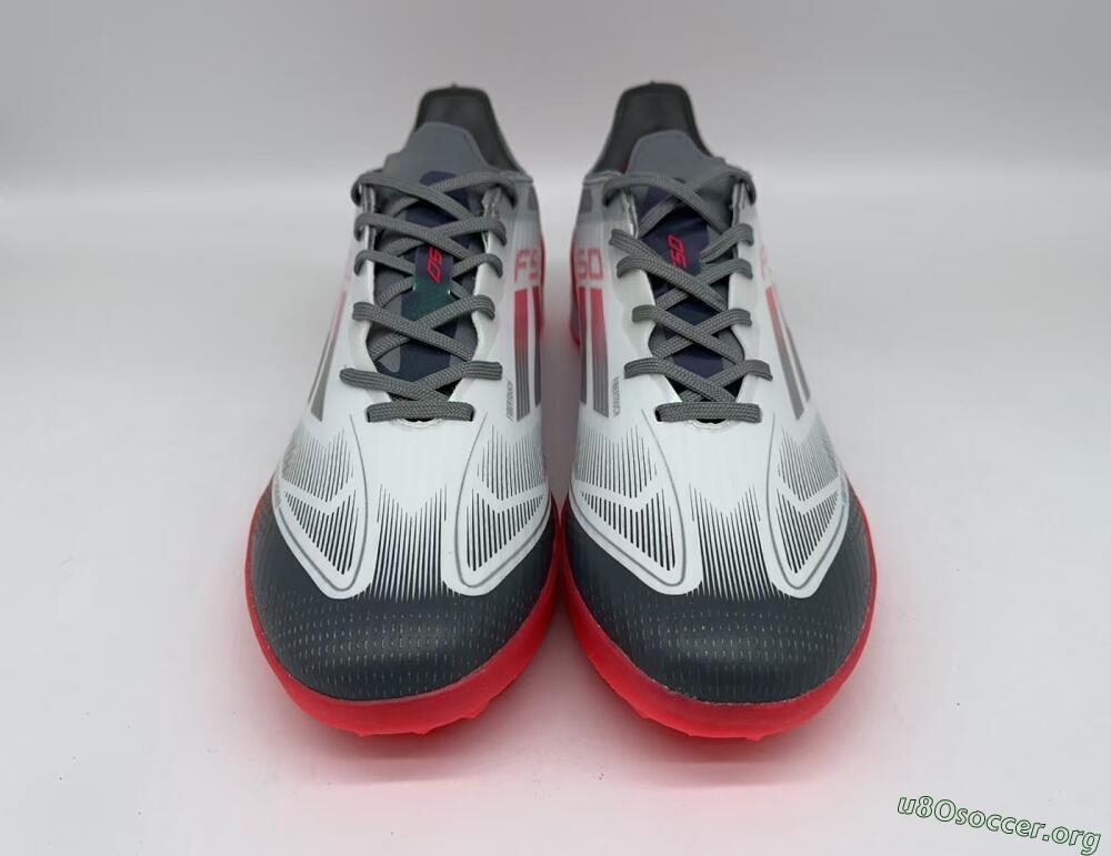 Adidas F50 Pro TF Football Shoes - White/Silver/Red