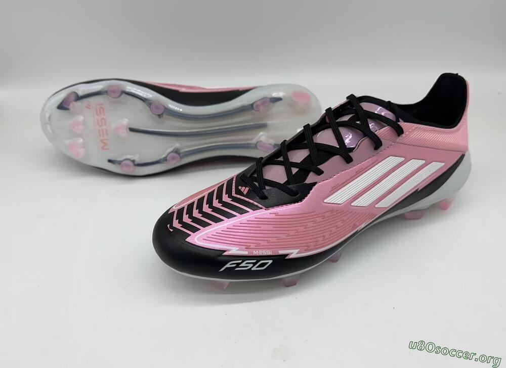 Messi x Adidas F50 Elite FG Football Boots - Pink/Black/White