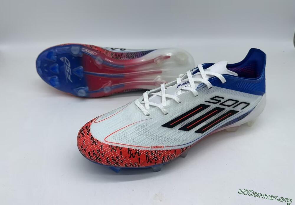 Adidas F50 Elite FG Football Boots - White/Red/Blue