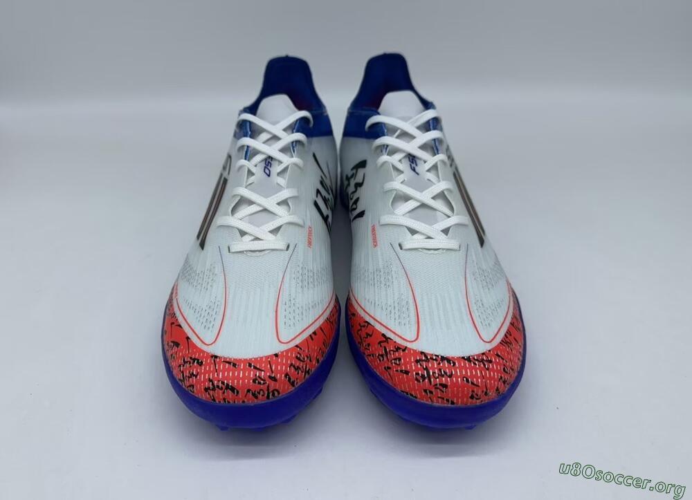 Adidas F50 Pro TF Football Shoes - White/Red/Blue