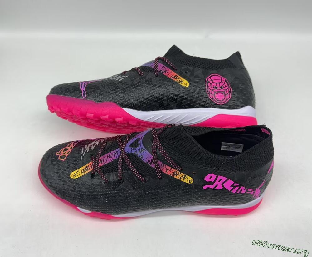 Powercat Tokyo Match x Puma Future Ultimate TF Football Shoes - Black/Pink/Yellow
