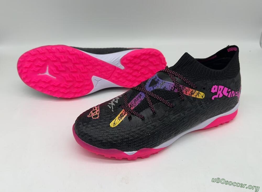 Powercat Tokyo Match x Puma Future Ultimate TF Football Shoes - Black/Pink/Yellow