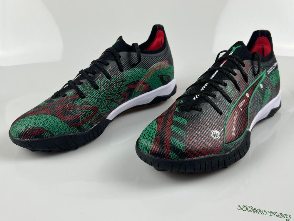 Puma Ultra Ultimate TF Football Shoes - Black/Red/Green