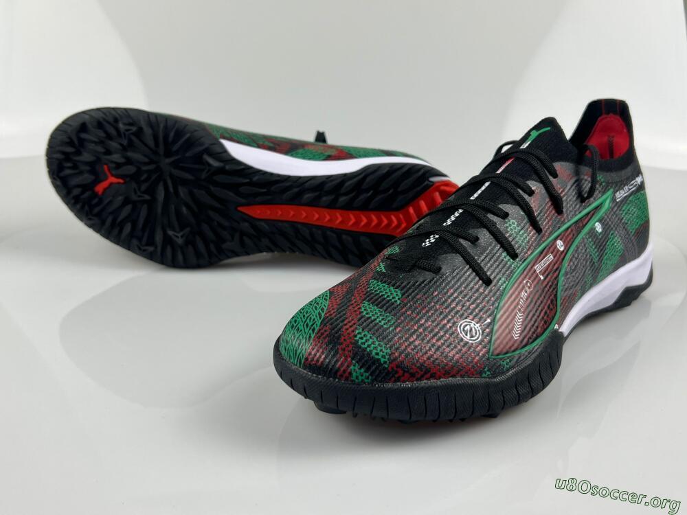 Puma Ultra Ultimate TF Football Shoes - Black/Red/Green