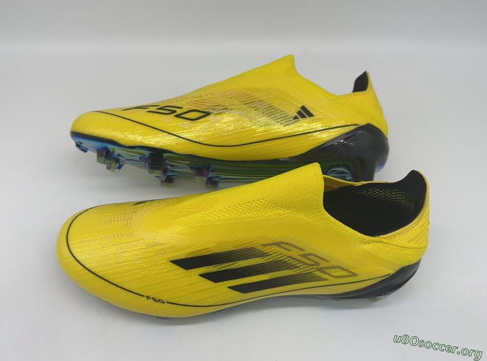 Adidas F50 Elite Laceless FG Football Boots - Yellow/Black/Gold