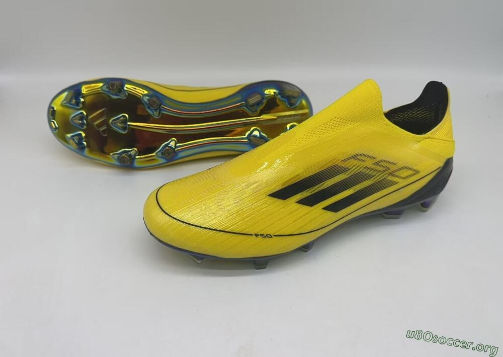 Adidas F50 Elite Laceless FG Football Boots - Yellow/Black/Gold