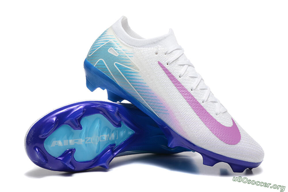 Nike Air Zoom Mercurial Vapor 16 Elite FG Football Boots - White/Purple/Blue 4