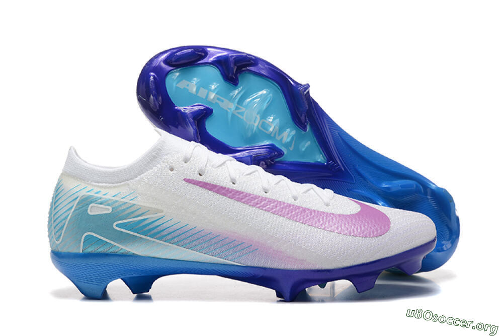 Nike Air Zoom Mercurial Vapor 16 Elite FG Football Boots - White/Purple/Blue 2