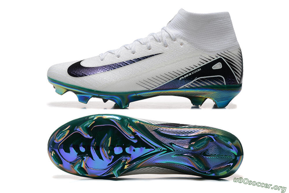 Nike Air Zoom Mercurial Superfly 10 Elite FG Football Boots - White/Blue/Gold 1