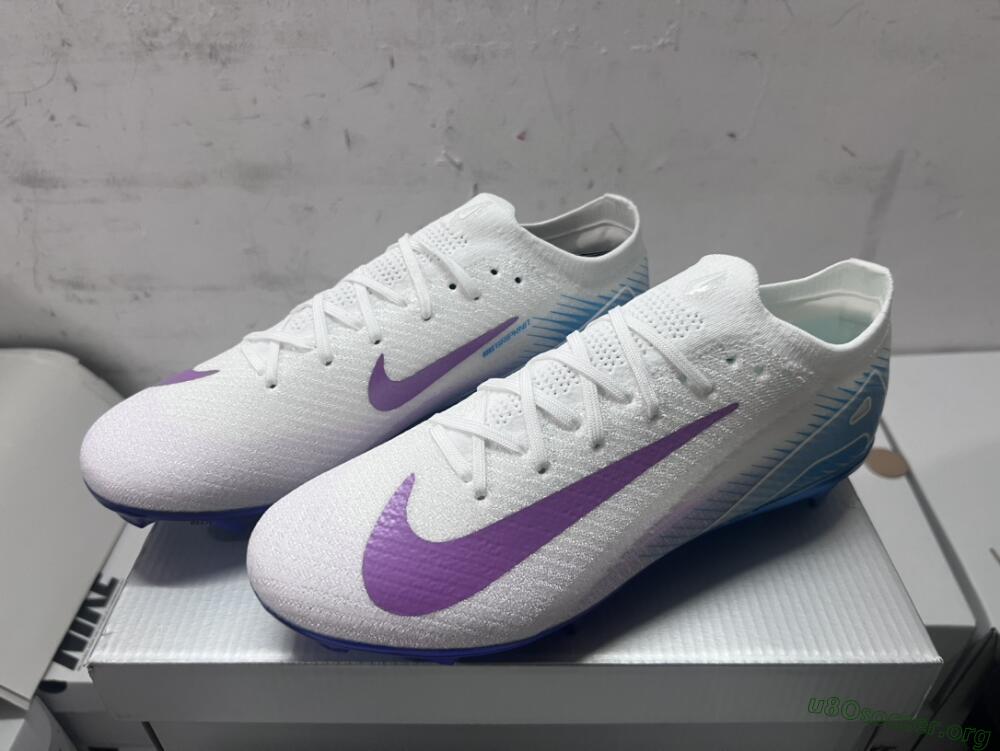 Nike Air Zoom Mercurial Vapor 16 Elite FG Football Boots - White/Purple/Blue