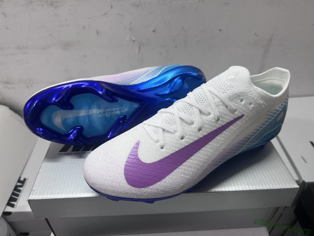 Nike Air Zoom Mercurial Vapor 16 Elite FG Football Boots - White/Purple/Blue