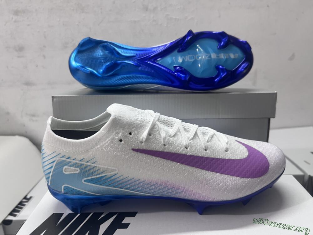 Nike Air Zoom Mercurial Vapor 16 Elite FG Football Boots - White/Purple/Blue