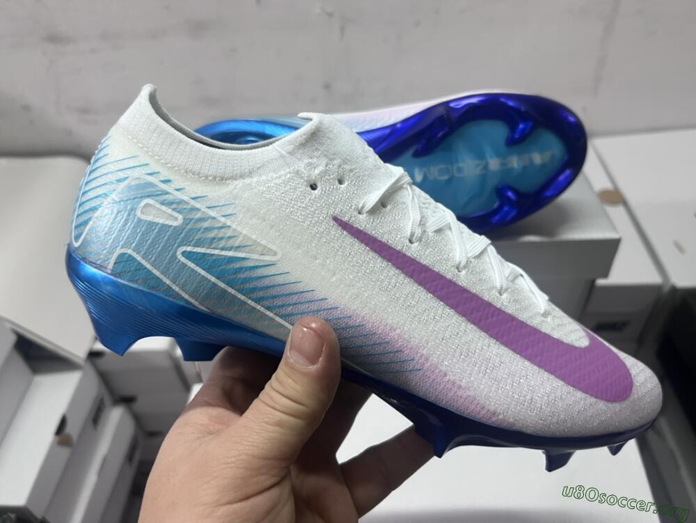 Nike Air Zoom Mercurial Vapor 16 Elite FG Football Boots - White/Purple/Blue