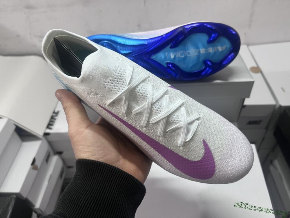 Nike Air Zoom Mercurial Vapor 16 Elite FG Football Boots - White/Purple/Blue