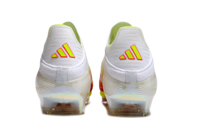 Adidas F50+ Elite Lightstrike Pro Laceless FG Football Boots - White/Red/Yellow