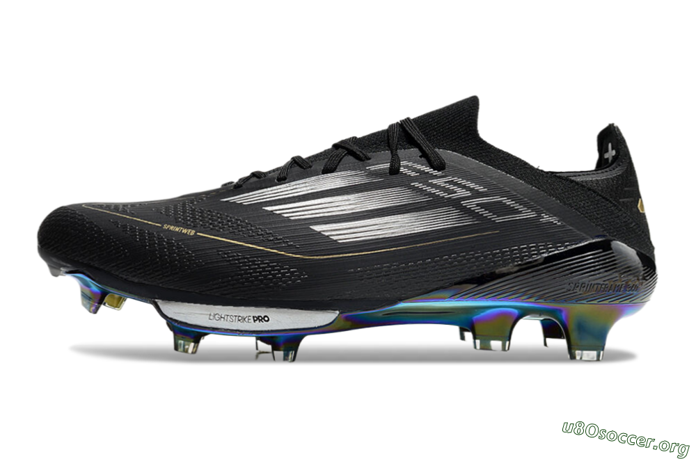 Adidas F50+ Lightstrike Pro Elite FG Football Boots - Black/Silver/Gold 3