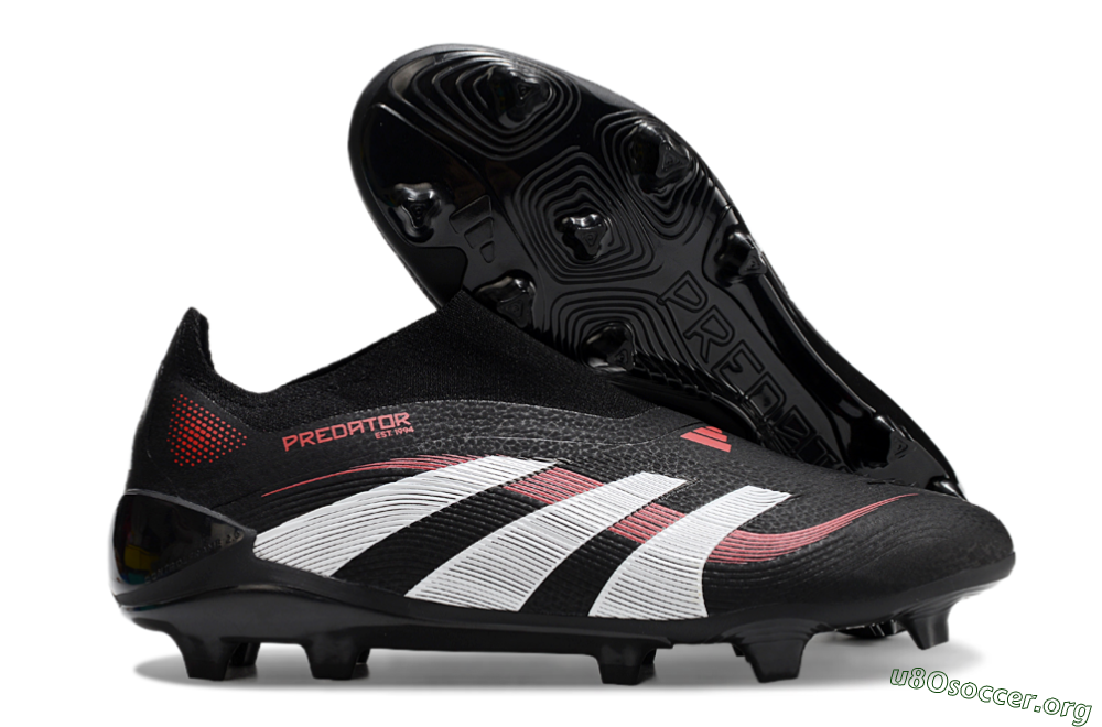 Adidas Predator Elite Laceless FG Football Boots - Black/Red/White 2