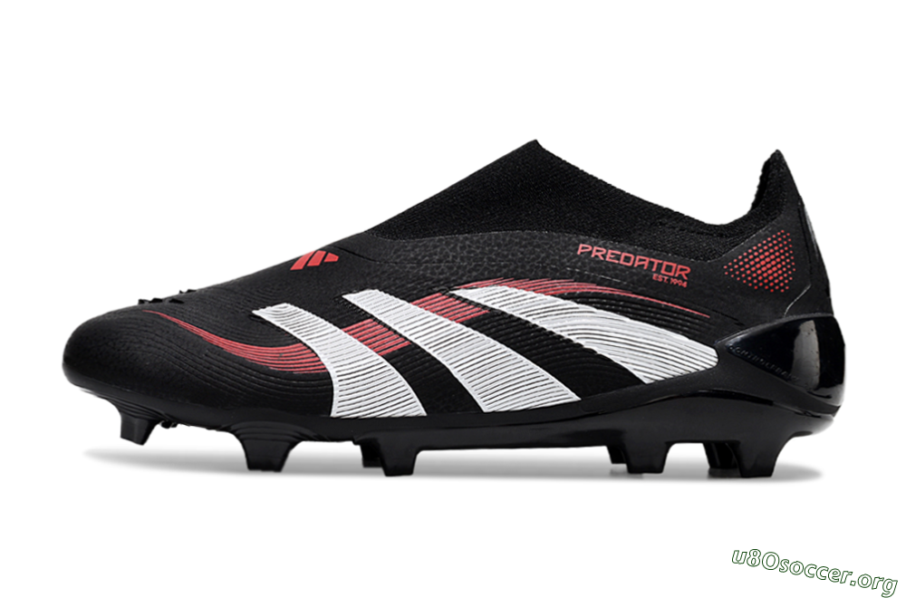 Adidas Predator Elite Laceless FG Football Boots - Black/Red/White 3