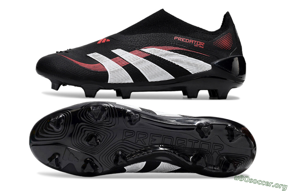 Adidas Predator Elite Laceless FG Football Boots - Black/Red/White 1