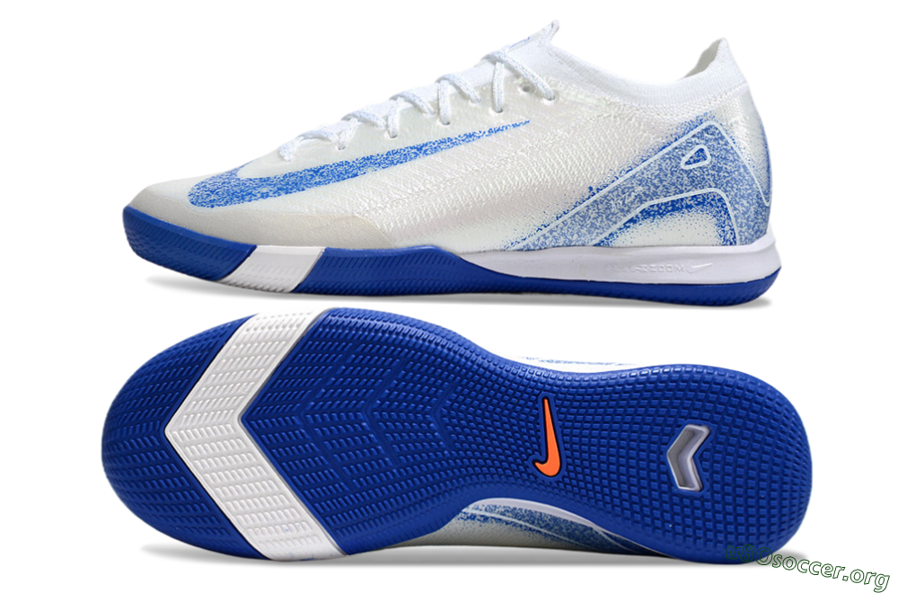 Nike Air Zoom Mercurial Vapor 16 Elite IC Football Shoes - Beige/Blue/White 1