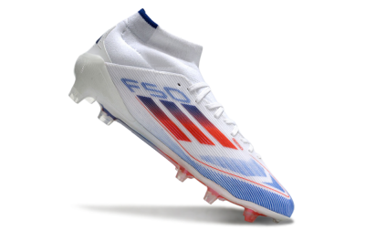 Adidas F50 Elite Mid FG Football Boots - White/Blue/Red