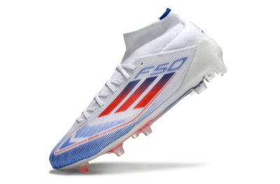 Adidas F50 Elite Mid FG Football Boots - White/Blue/Red