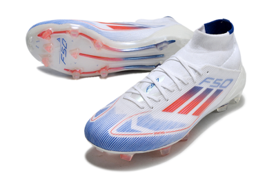 Adidas F50 Elite Mid FG Football Boots - White/Blue/Red