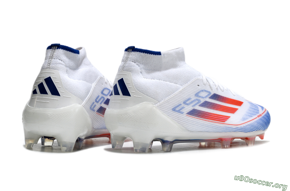 Adidas F50 Elite Mid FG Football Boots - White/Blue/Red 6