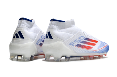 Adidas F50 Elite Mid FG Football Boots - White/Blue/Red