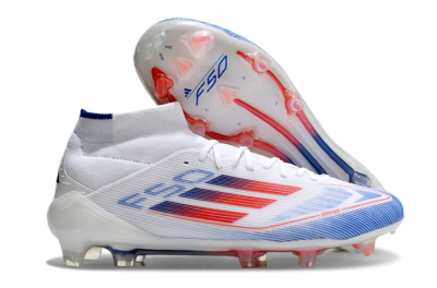 Adidas F50 Elite Mid FG Football Boots - White/Blue/Red