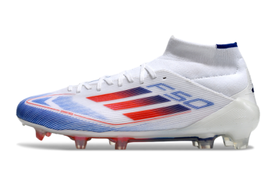 Adidas F50 Elite Mid FG Football Boots - White/Blue/Red