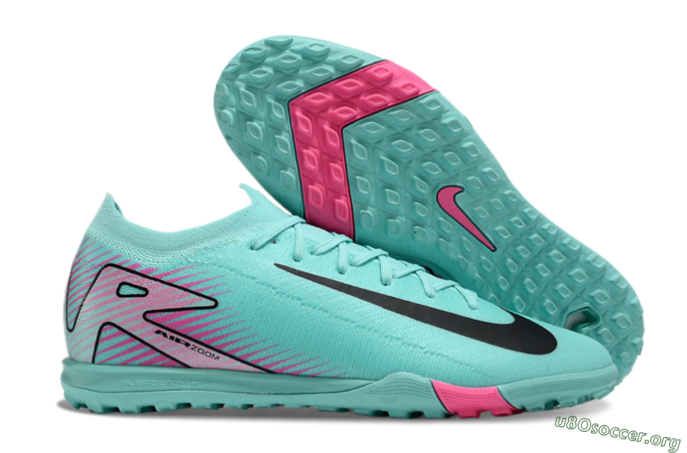 Nike Air Zoom Mercurial Vapor 16 Elite TF Football Shoes - Jade/Black/Pink 2