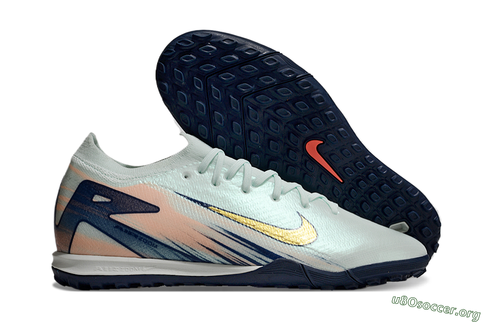 Nike Air Zoom Mercurial Vapor 16 Elite TF Football Shoes - Jade/Gold/Blue 2