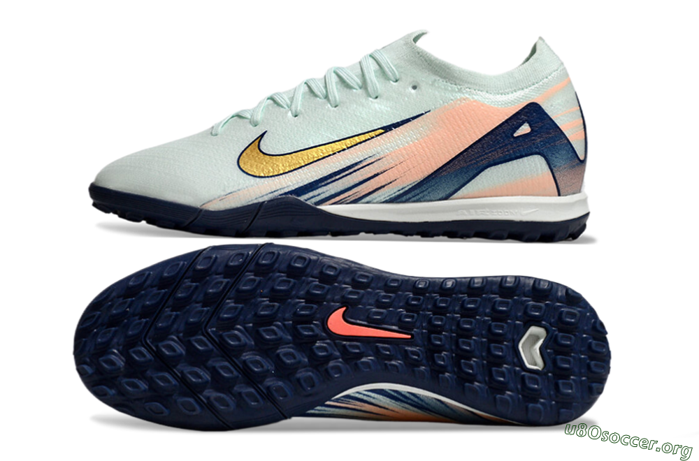 Nike Air Zoom Mercurial Vapor 16 Elite TF Football Shoes - Jade/Gold/Blue 1