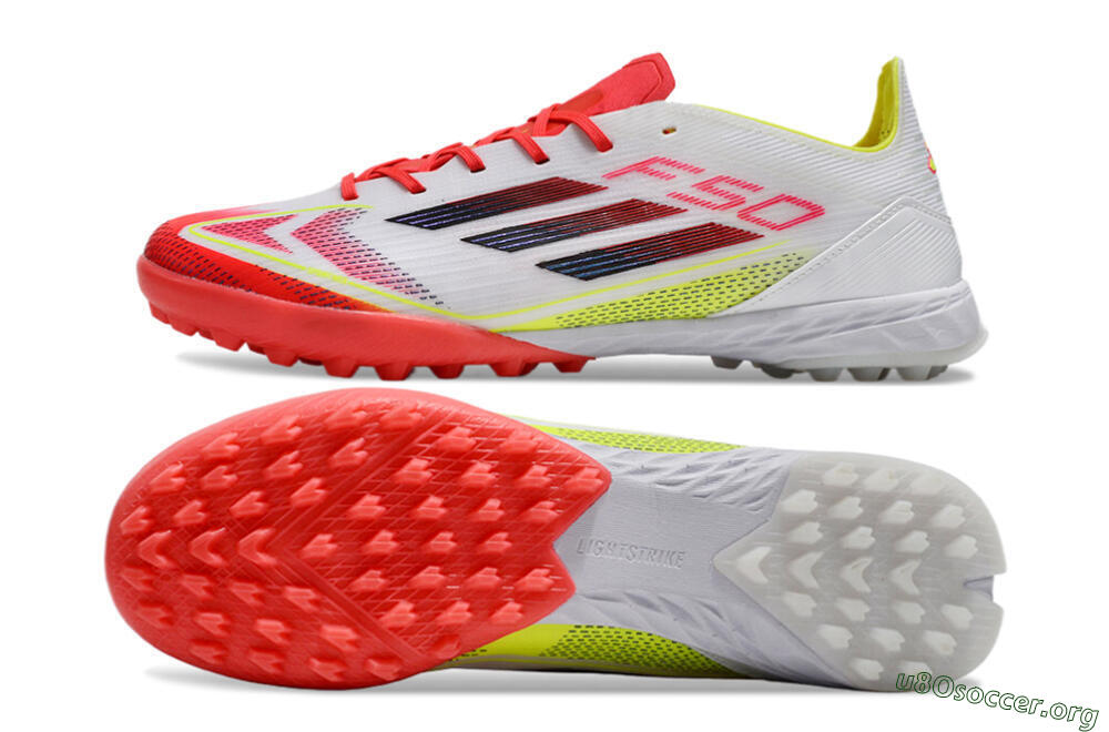 Adidas F50 Elite TF Football Shoes - White/Red/Yellow 7